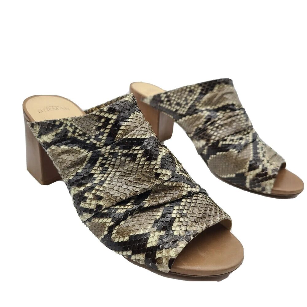 Alexandre Birman Womens Slides heel sandals animal patent leather  Size  10 41